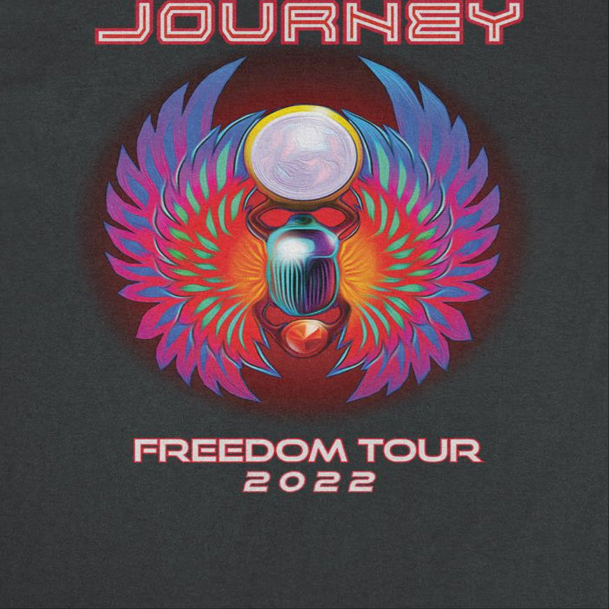 Journey Freedom Tour 2022 Colorful Black T-Shirt