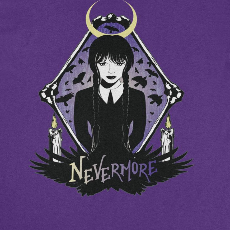 Wednesday Nevermore Moon Purple T-Shirt