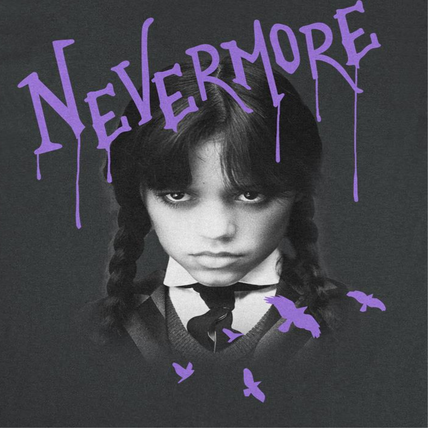 Wednesday Nevermore Drip Black T-Shirt