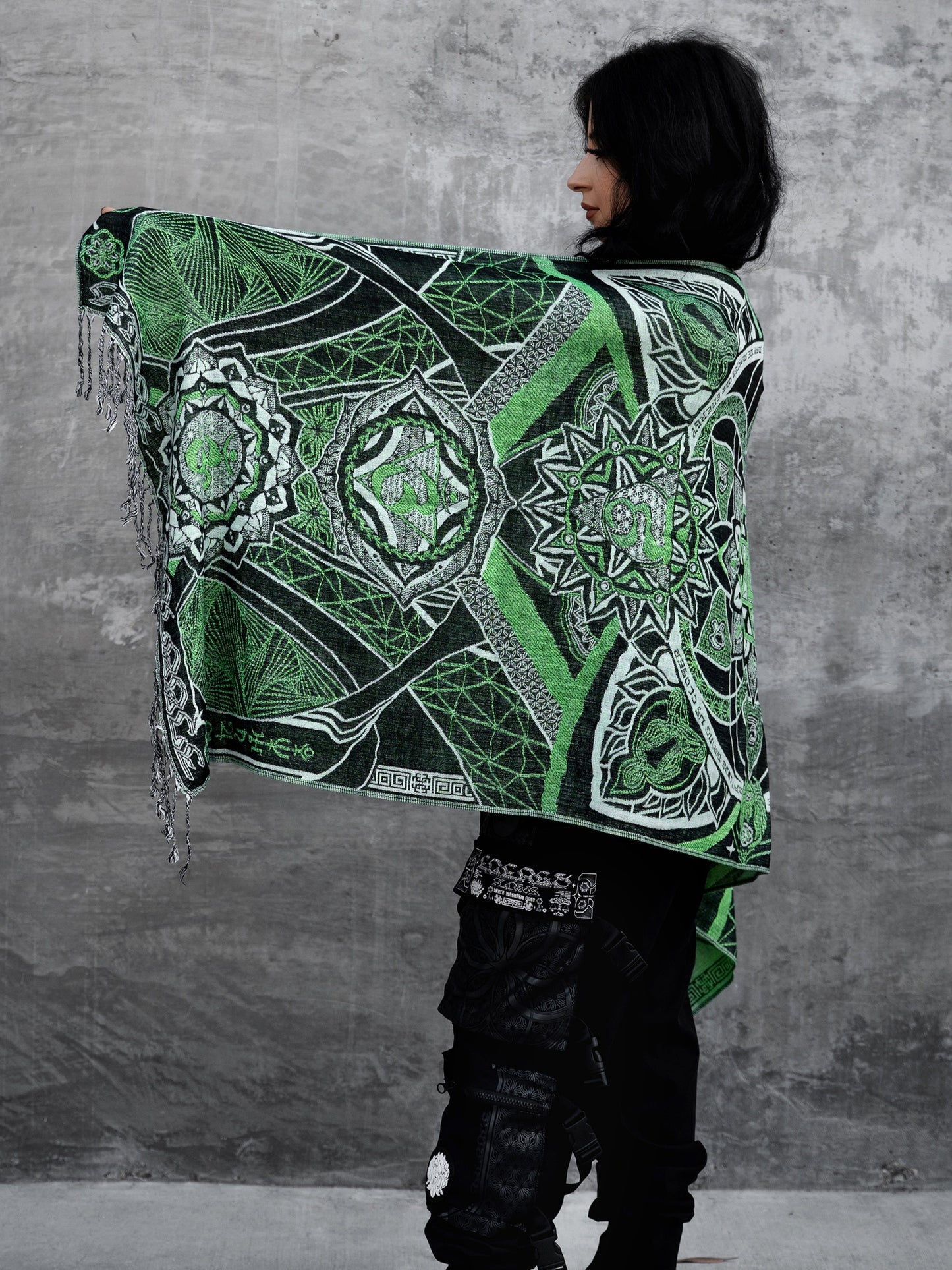 HARMONY HEALS • GREEN MINT Festival Shawl