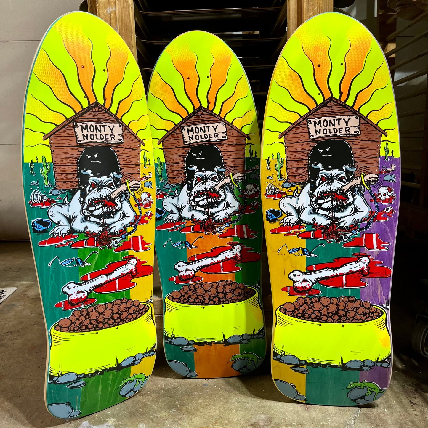 BBC Monty Nolder Bulldog #2 ONE OF A KIND Deck 10.25”x31” HAND-PAINTED (1 of 1)
