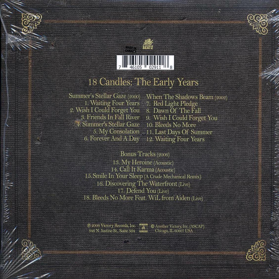 SILVERSTEIN - 18 CANDLES: THE EARLY YEARS 2xLP COLORED VINYL RECORD