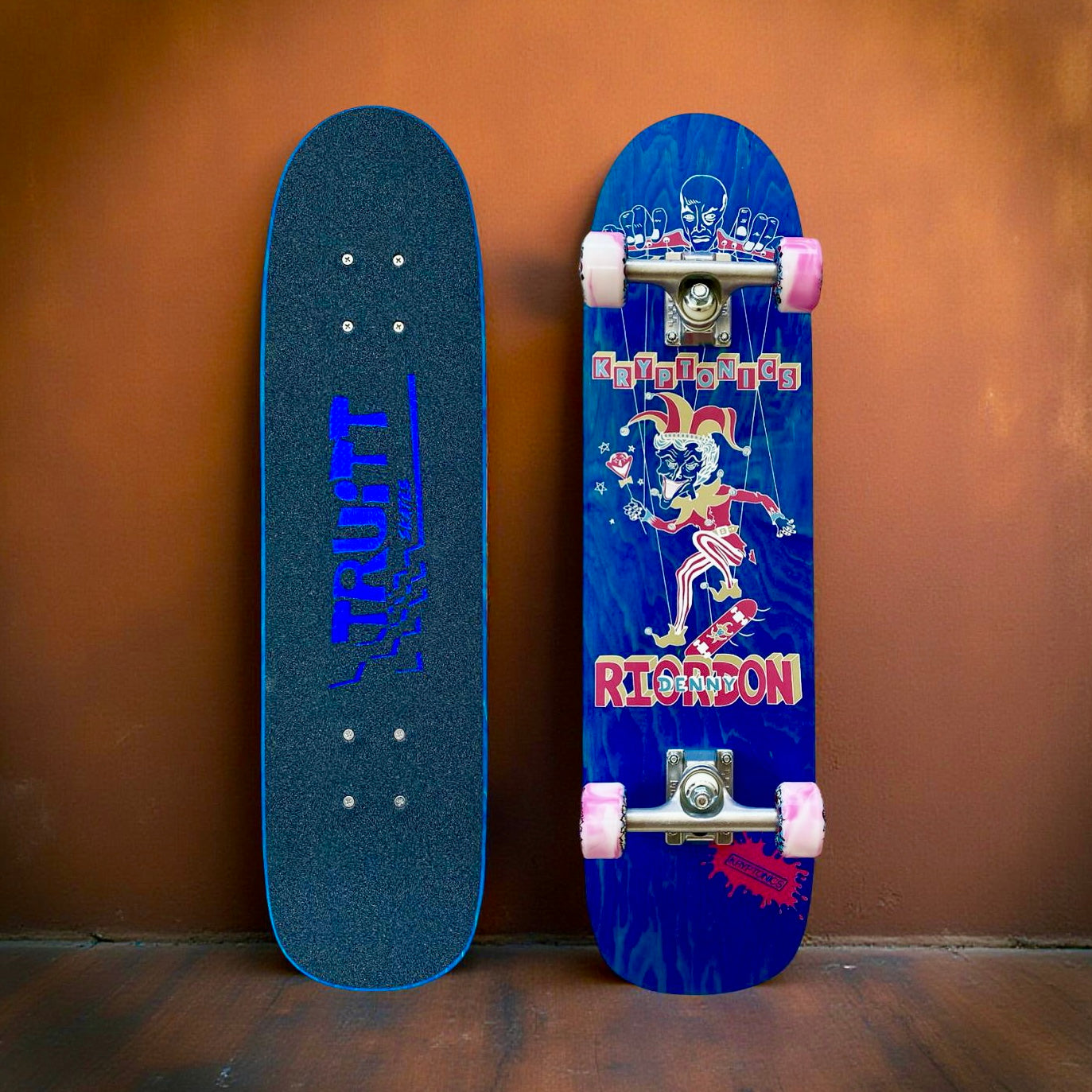 Denny Riordon Jester FREESTYLE Limited Edition 7.3”x28” HAND PAINTED (1 of 15) COMPLETE SKATEBOARD