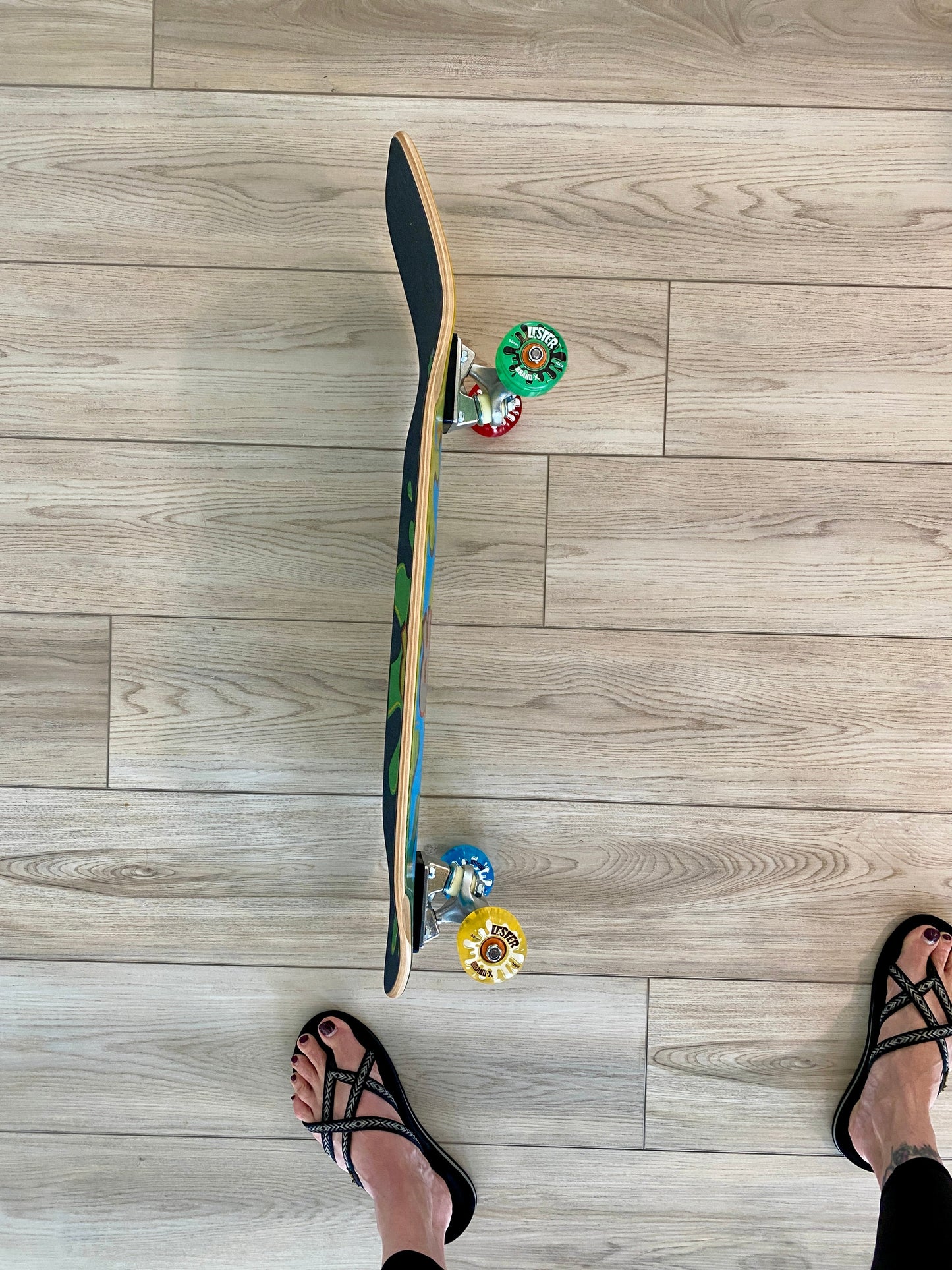 Lester Kasai 10”x30” Limited Edition, HAND PAINTED Complete Skateboard