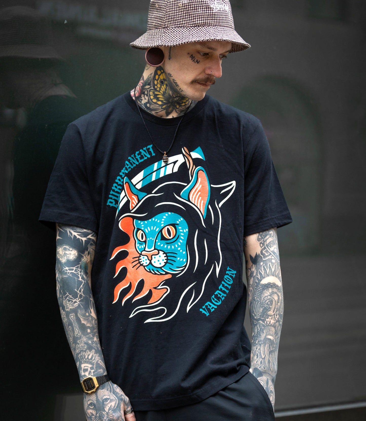 Purr-manent Vacation Cat T-shirt