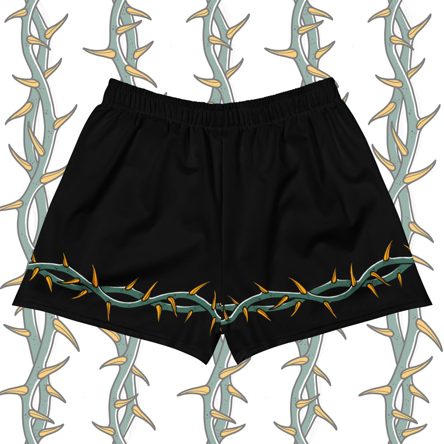 Ring of Thorns Women’s Gym Shorts – Tattoo-Inspired Activewear