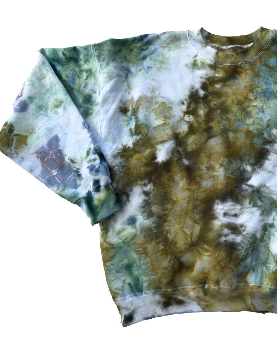 ICE DYED 90/10 SWEATSHIRT Tree Moss