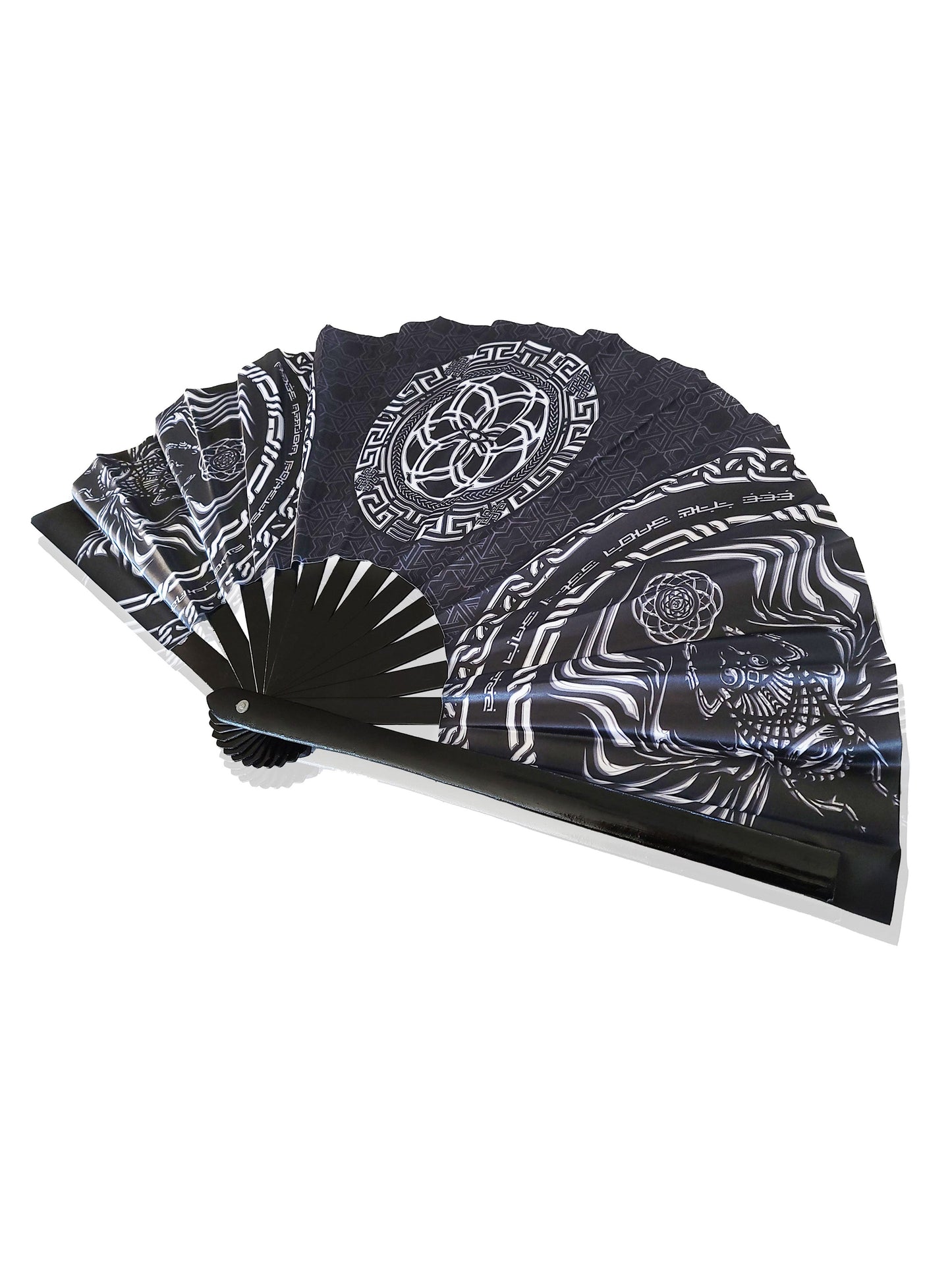 FOREVER EVOLVING SCARAB ✦ BLACK/WHITE Bamboo Fan