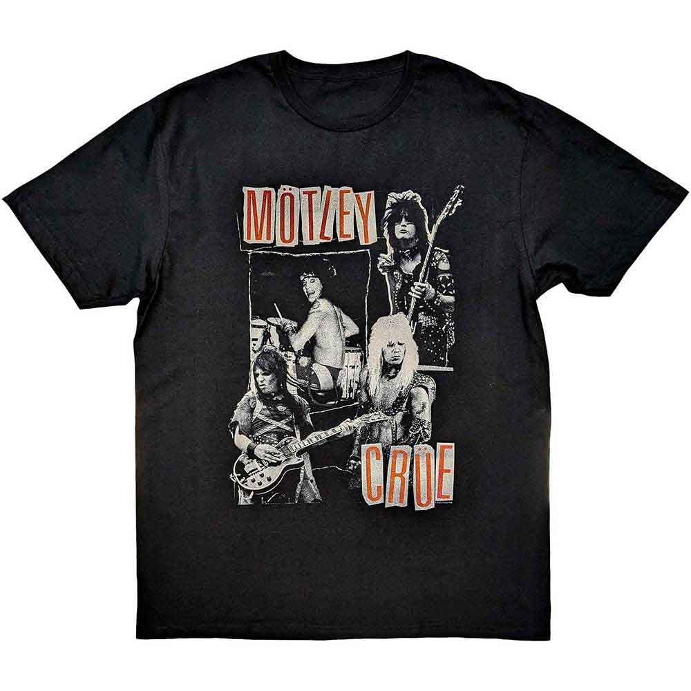 Motley Crue Vintage Punk Collage Black