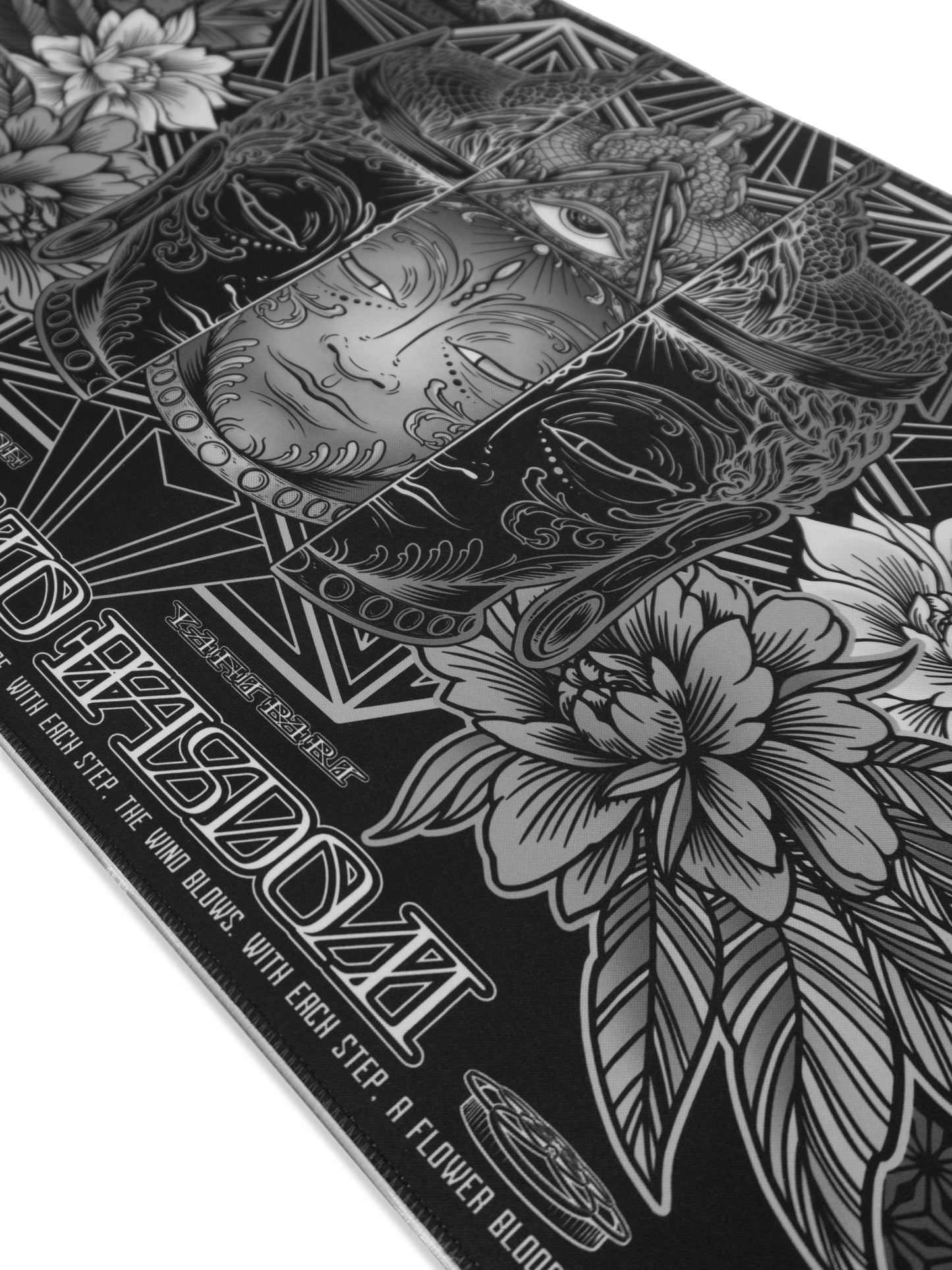 WOUNDS TO WISDOM V1 ✦ MONOCHROME ✦ XXL RGB Gaming Mouse Pad