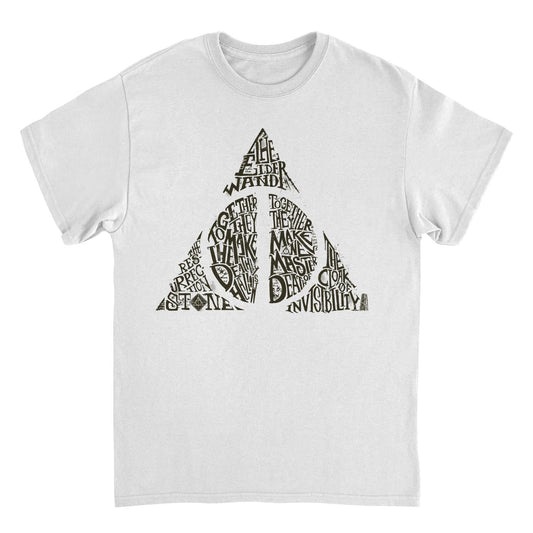 Harry Potter Deathly Hallows Shape White T-Shirt