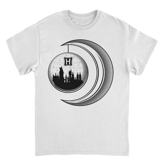 Harry Potter Hogwarts Moon Castle White T-Shirt