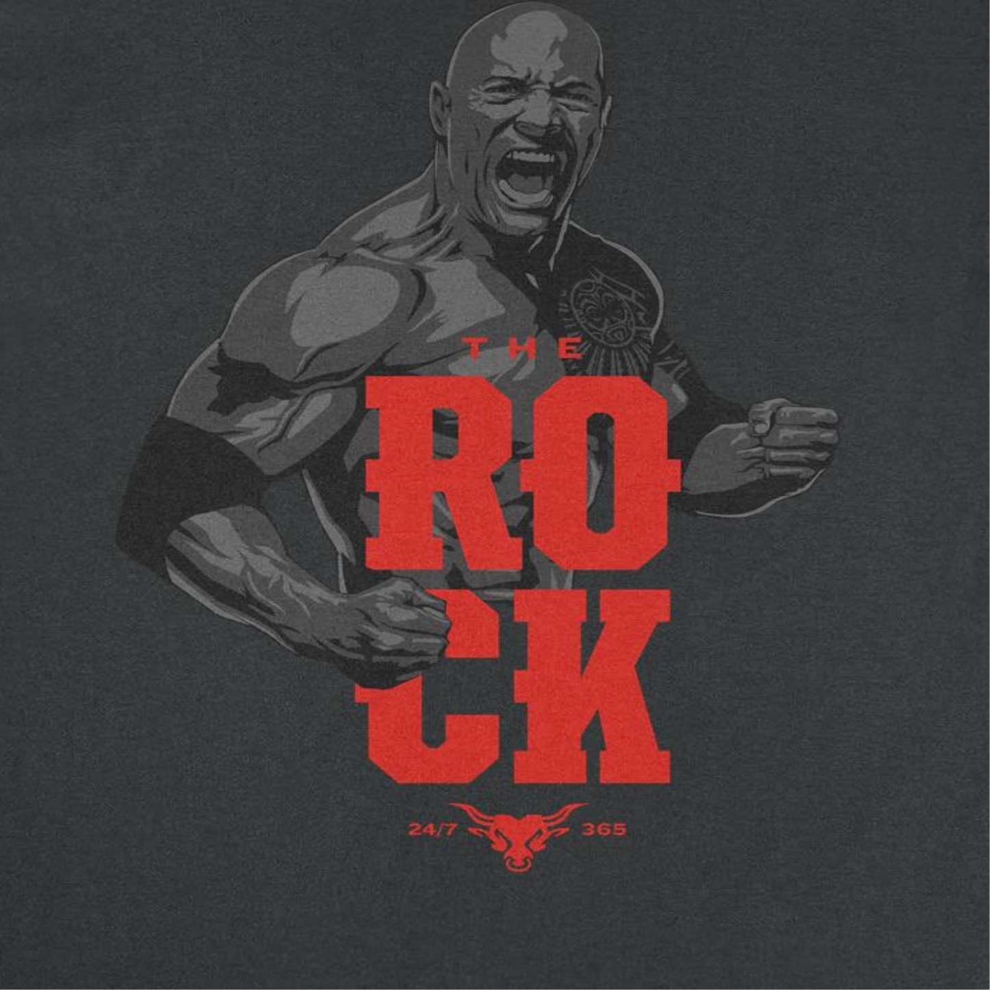 WWE Rock 365 Black T-Shirt