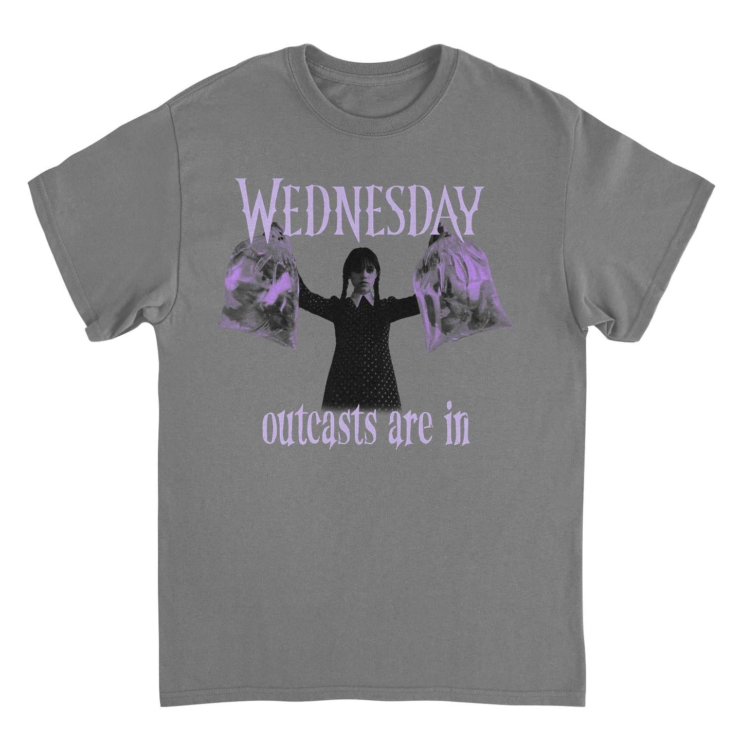 Wednesday Outcasts Are In Charcoal T-Shirt