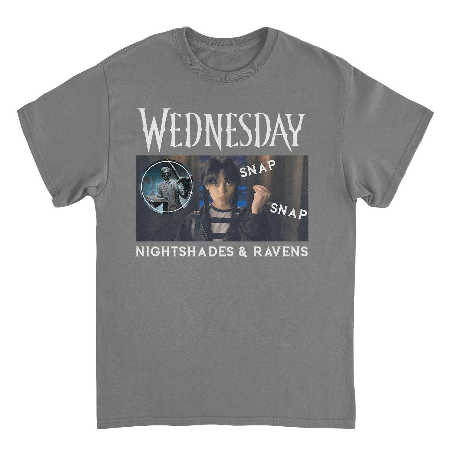 Wednesday Snap Snap Charcoal T-Shirt