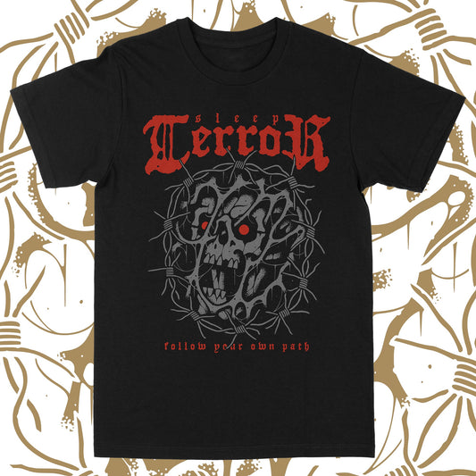 Barbed Wire Skull T-Shirt – Tattoo-Inspired Graphic Tee