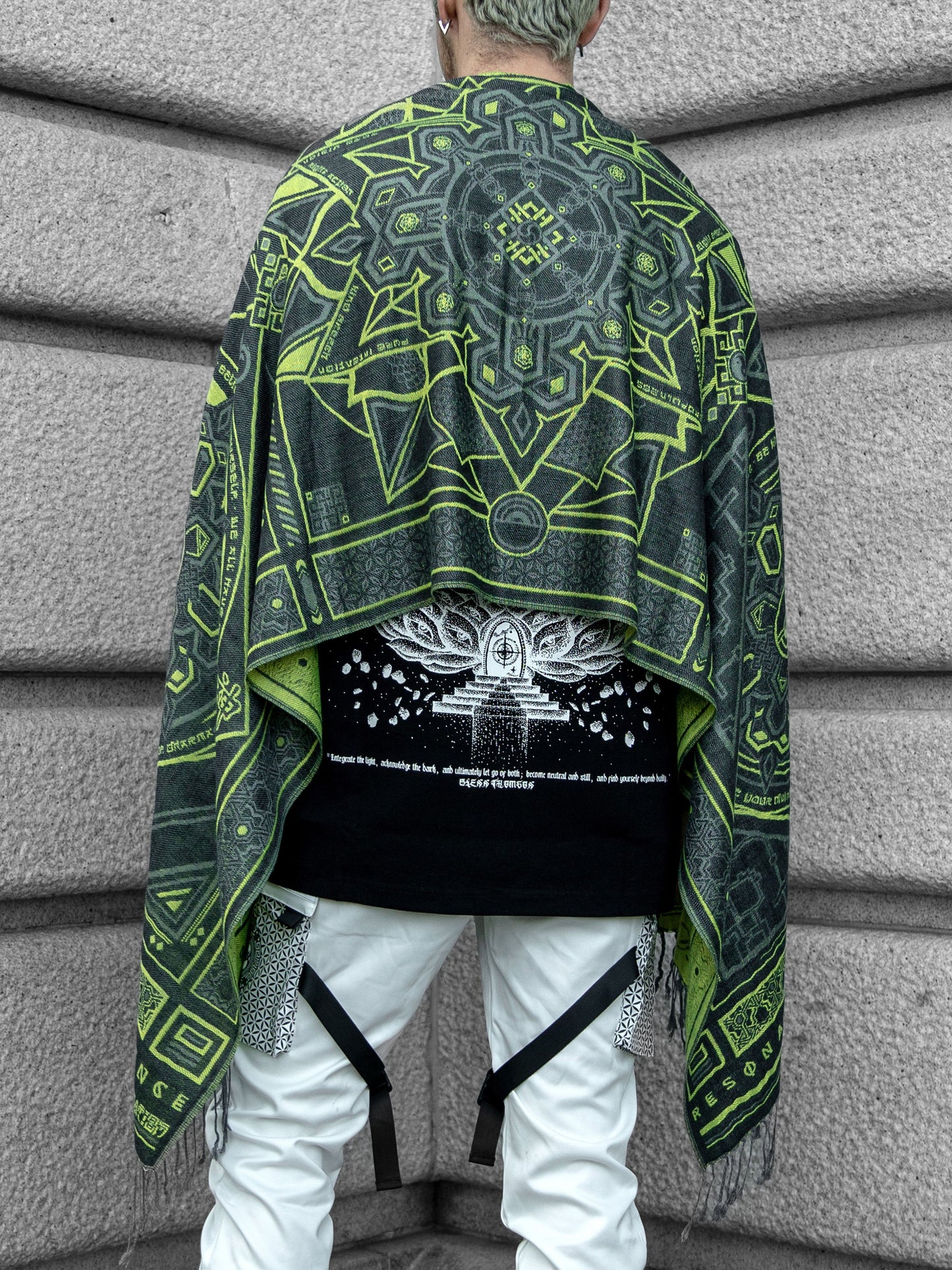 DHARMA V2 • Grey/Neon Yellow Festival Shawl