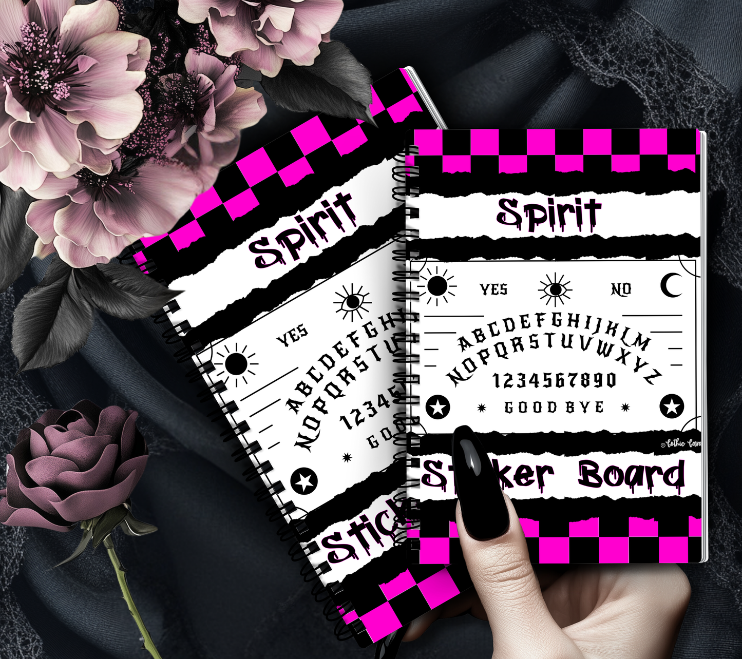 Retro Spirit Board Reusable Sticker Book, Gothic Vibe Sticker Album, Perfect Gift to Personalize for Goth Lovers & Sticker Collectors