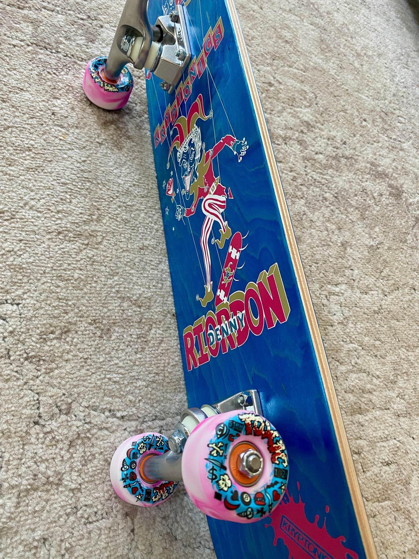 Denny Riordon Jester FREESTYLE Limited Edition 7.3”x28” HAND PAINTED (1 of 15) COMPLETE SKATEBOARD