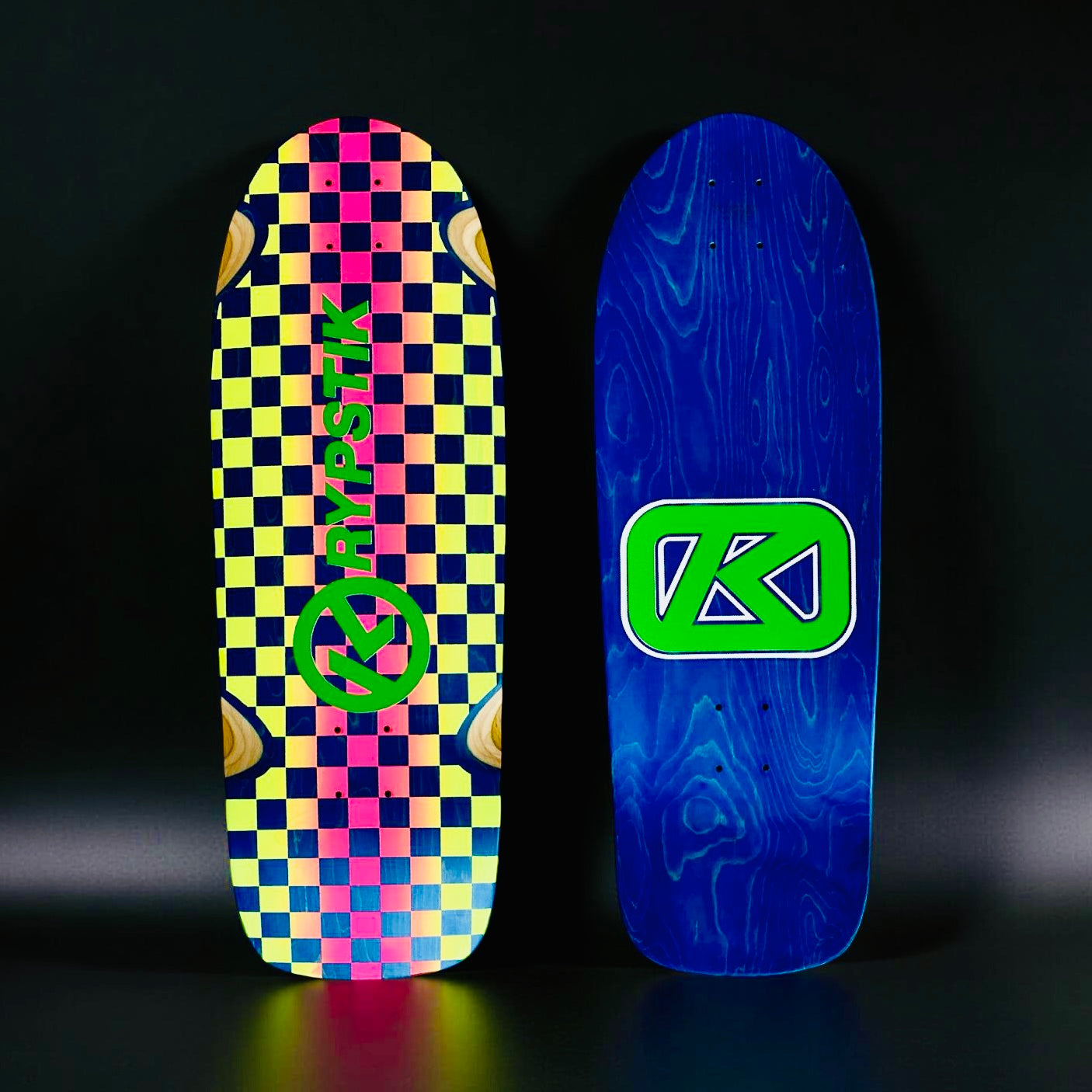 Krypstik Checkerboard 10"x30” Deck HAND-PAINTED (1 of 5)