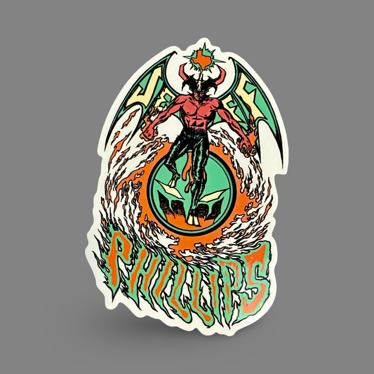 Jeff Phillips Devil Man Sticker 3.7"