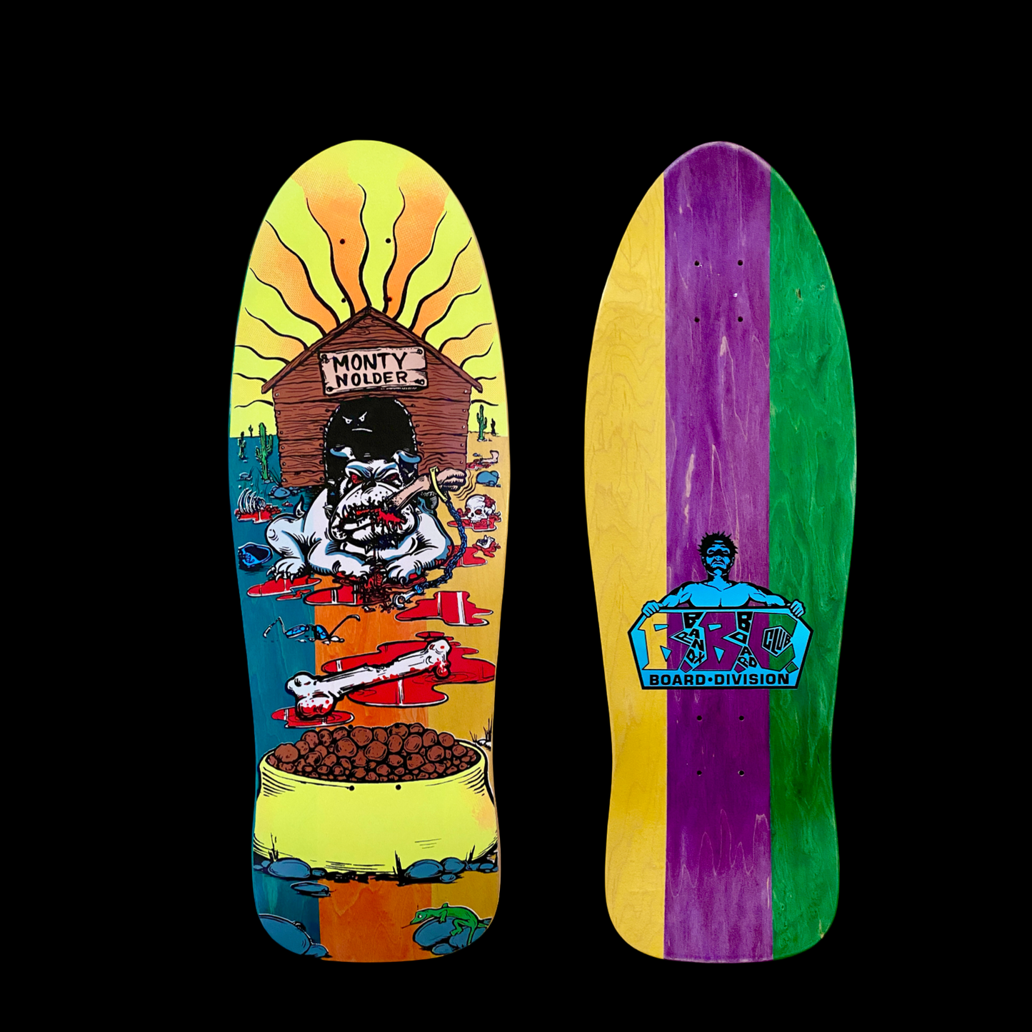 BBC Monty Nolder Bulldog #2 ONE OF A KIND Deck 10.25”x31” HAND-PAINTED (1 of 1)