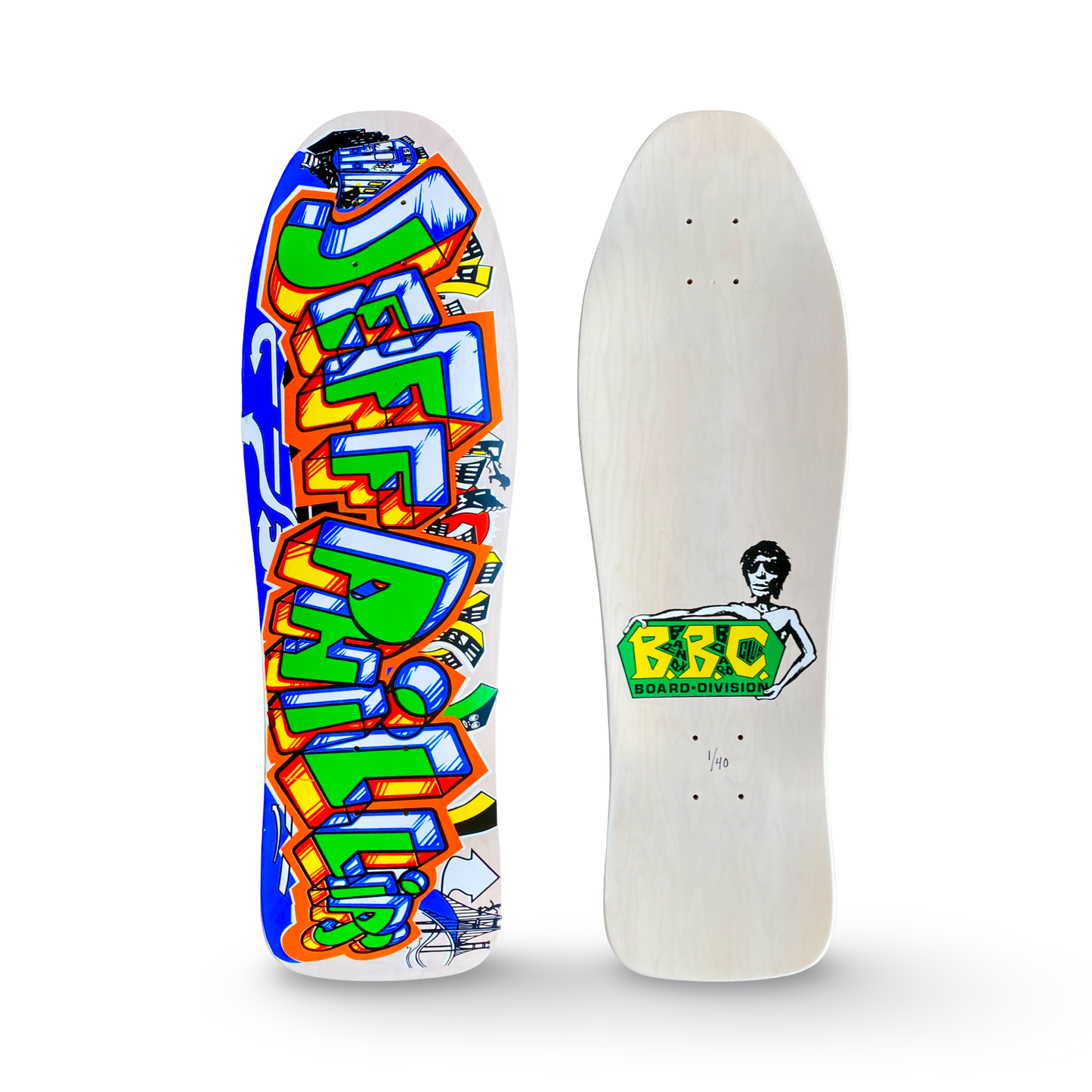 Jeff Phillips GRAFFITI Limited Edition, White HAND PAINTED BBC Deck (1 of 40)