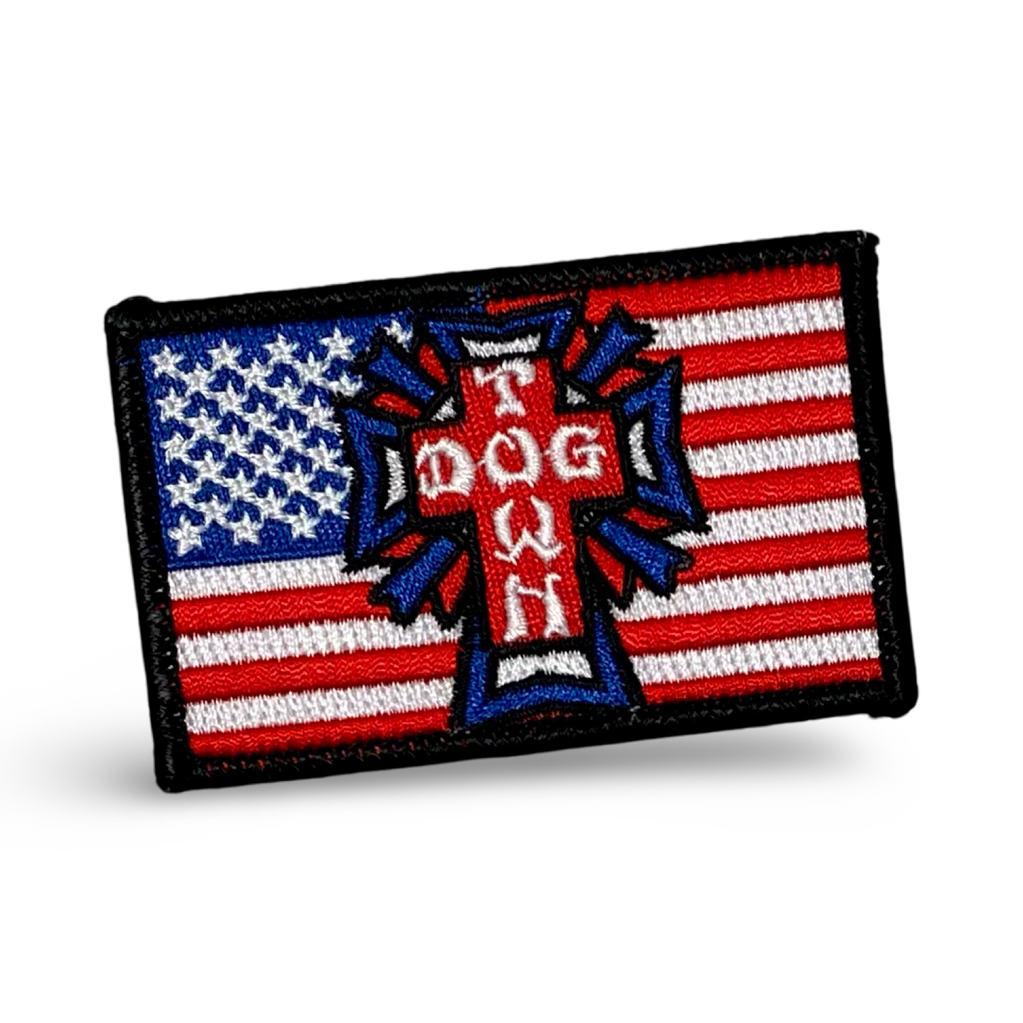 Dogtown USA Flag Embroidered Patch 3”