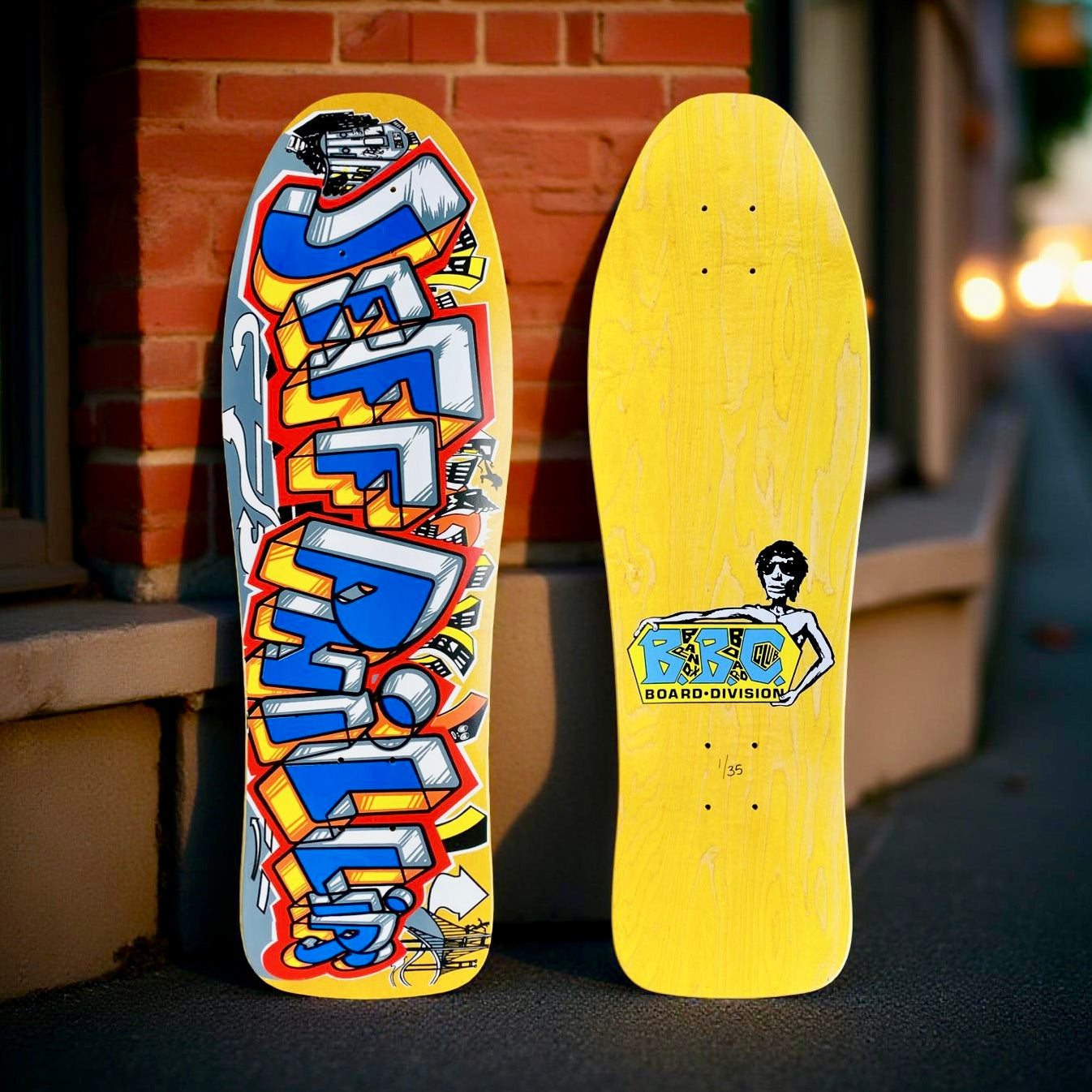 Jeff Phillips GRAFFITI Limited Edition, Yellow HAND PAINTED BBC Deck (1 of 35)