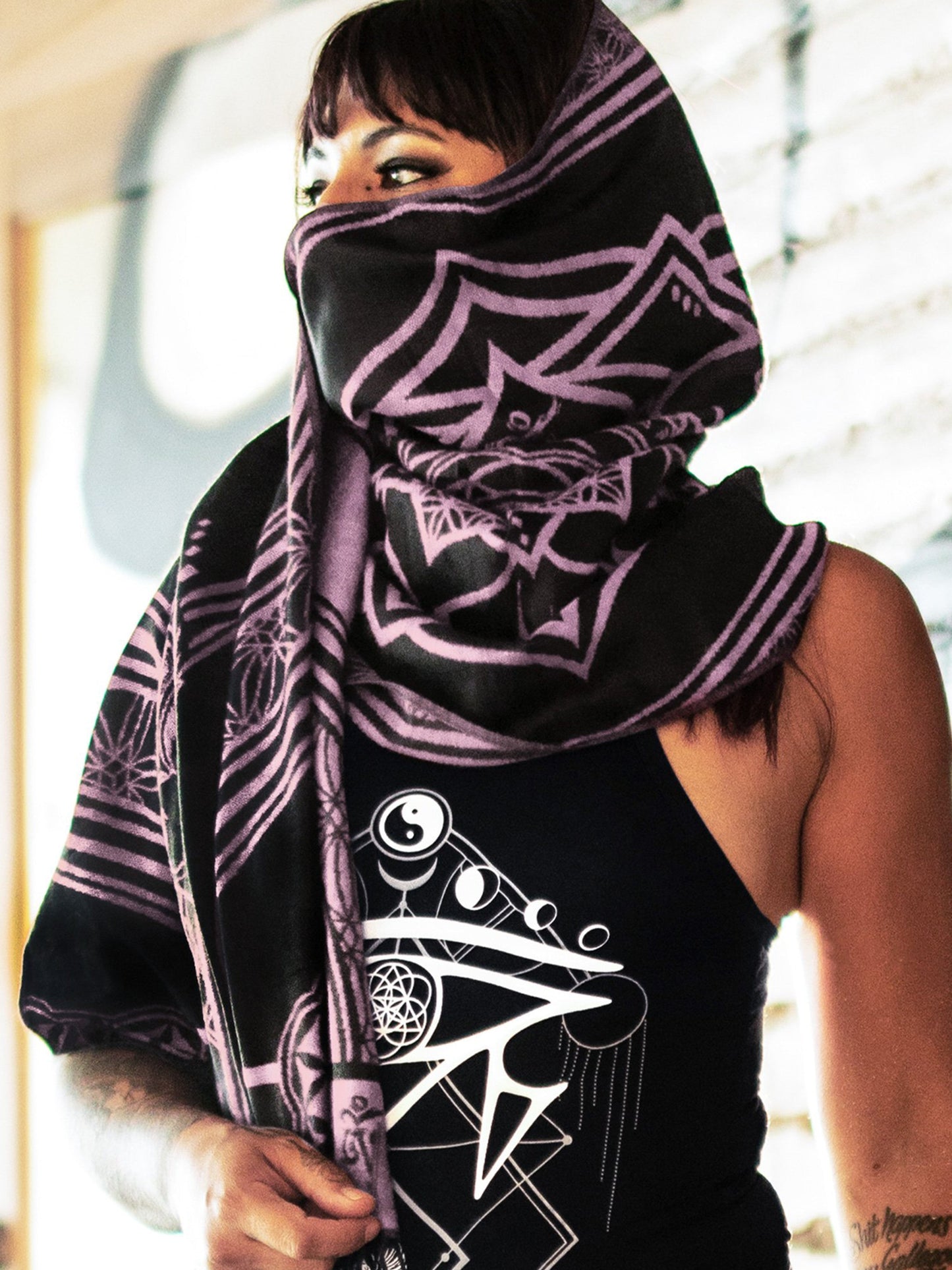 MANTRA • ICE PINK • Reversible Festival Shawl/Scarf