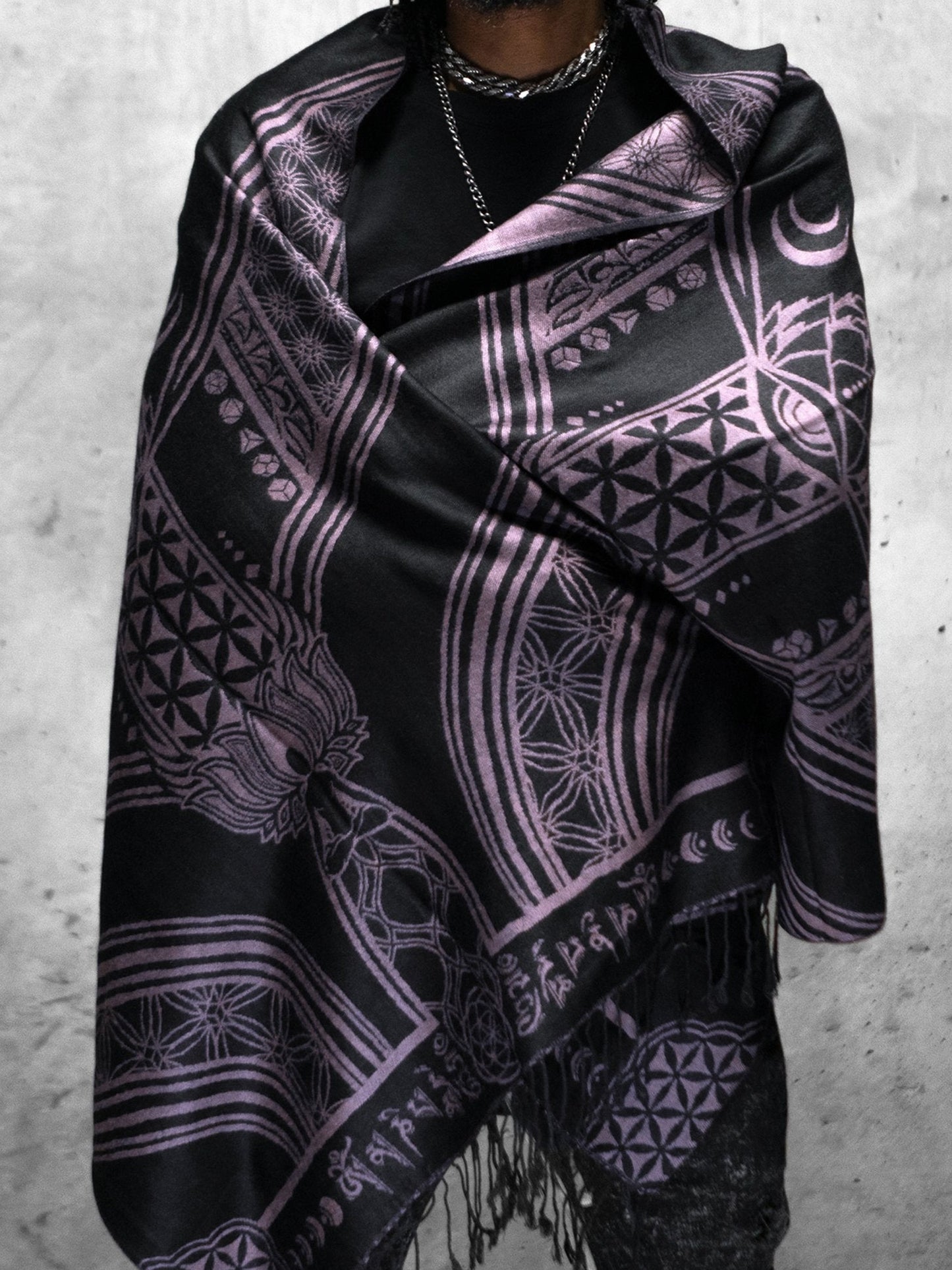 MANTRA • ICE PINK • Reversible Festival Shawl/Scarf