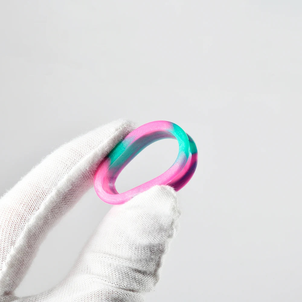 1Pair Uneven Colored  Marble Color Thick Silicone Ear Tunnel Earrings Expander Double Flared Gauges  Plug Piercing  8mm-38mm