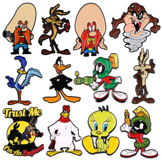 Cartoon Enamel Pin Funny Animals Brooches For Women Lapel Pins Badge on Backpack Costume Accessories Fashion Jewelry Gifts