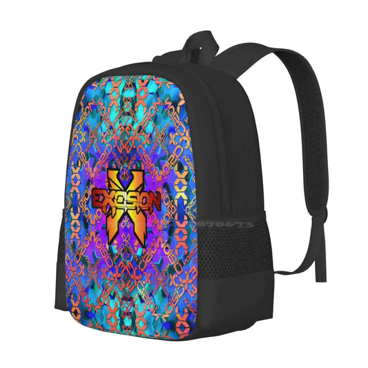 Excision Psychedelic Neon Kaleidoscope Fan Art Wallpaper Hot Sale Schoolbag Backpack Fashion Bags Excision Excision Excision
