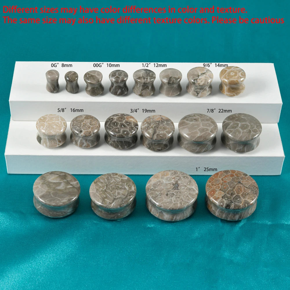 ONE PAIR STONE CORAL PLUGS