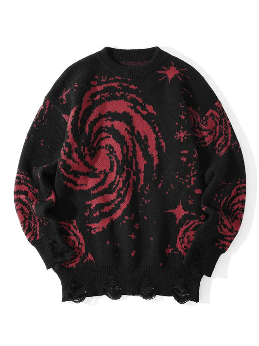 2024 Autumn and Winter Men's novelty starry sky pattern print sweater, fashionable knittedpullover sweater for men