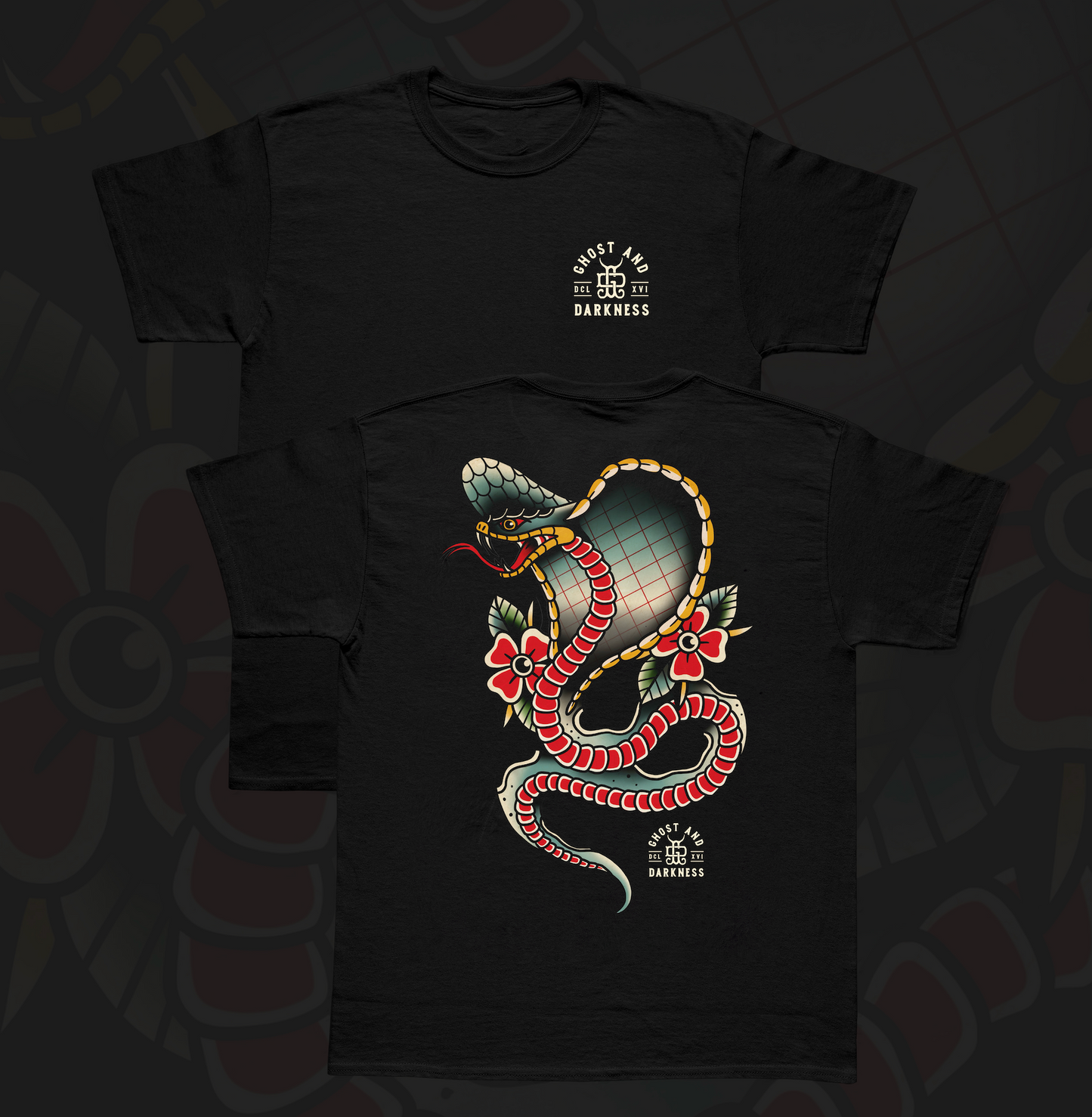Spitting Cobra Tattoo Tee | Ghost & Darkness Streetwear