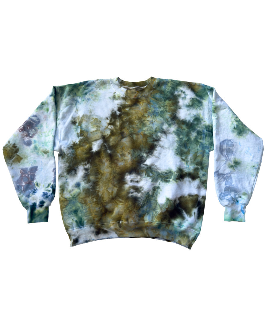 ICE DYED 90/10 SWEATSHIRT Tree Moss