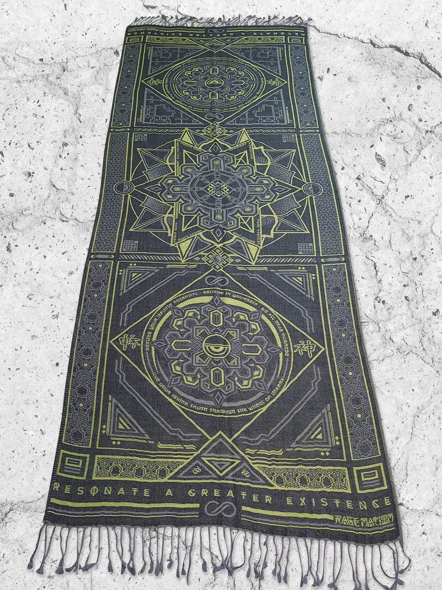 DHARMA V2 • Grey/Neon Yellow Festival Shawl