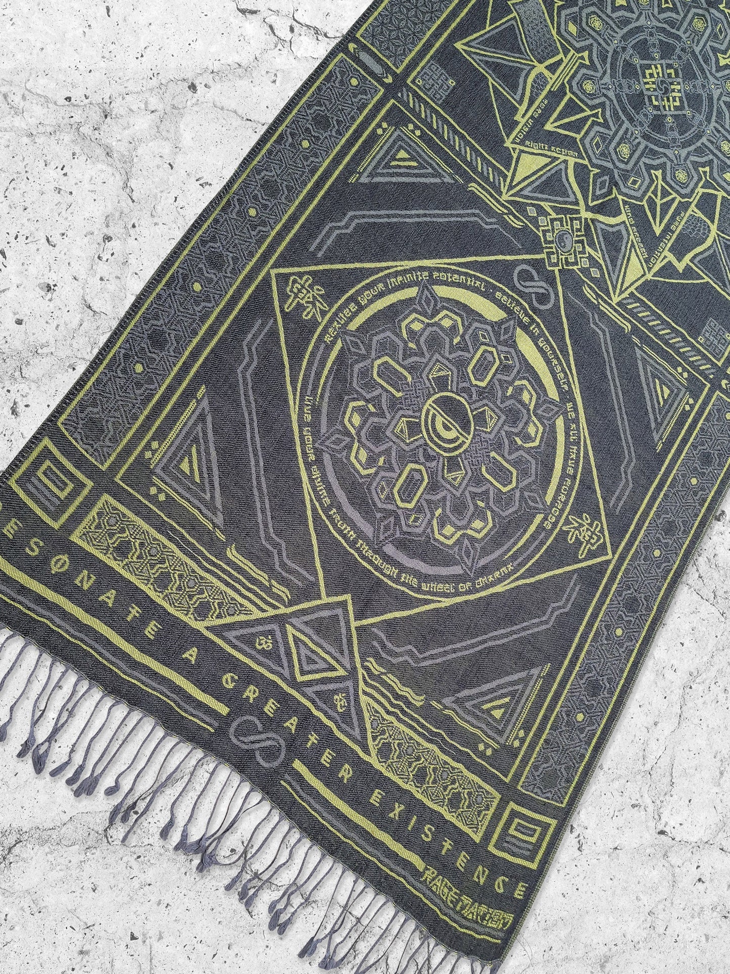 DHARMA V2 • Grey/Neon Yellow Festival Shawl