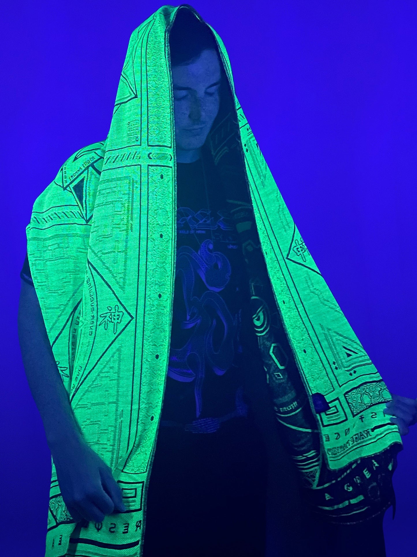 DHARMA V2 • Grey/Neon Yellow Festival Shawl