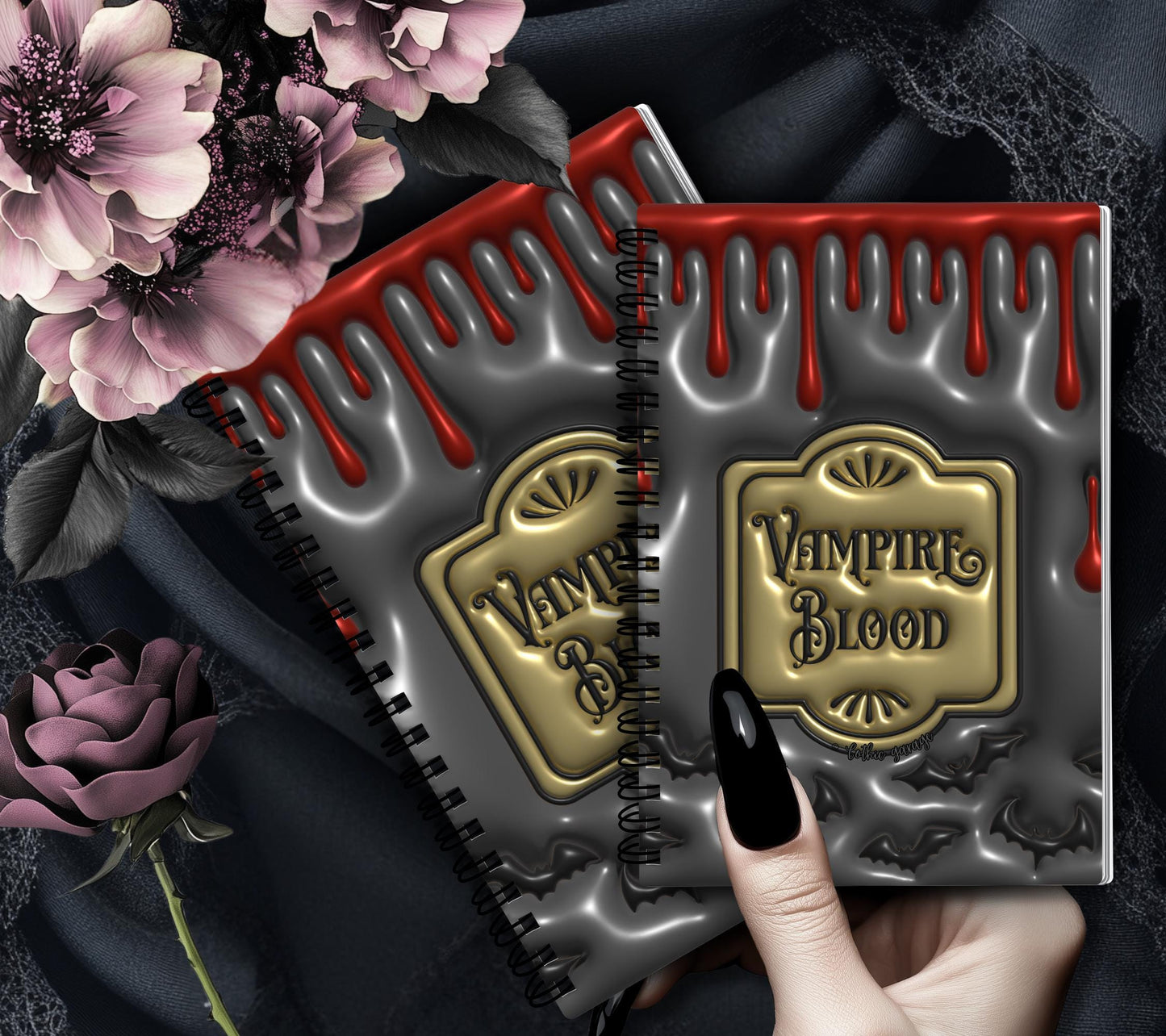 Gothic Vampire Blood Reusable Sticker Book, Gothic Vibe Sticker Album, Perfect Gift to Personalize for Goth Lovers & Sticker Collectors