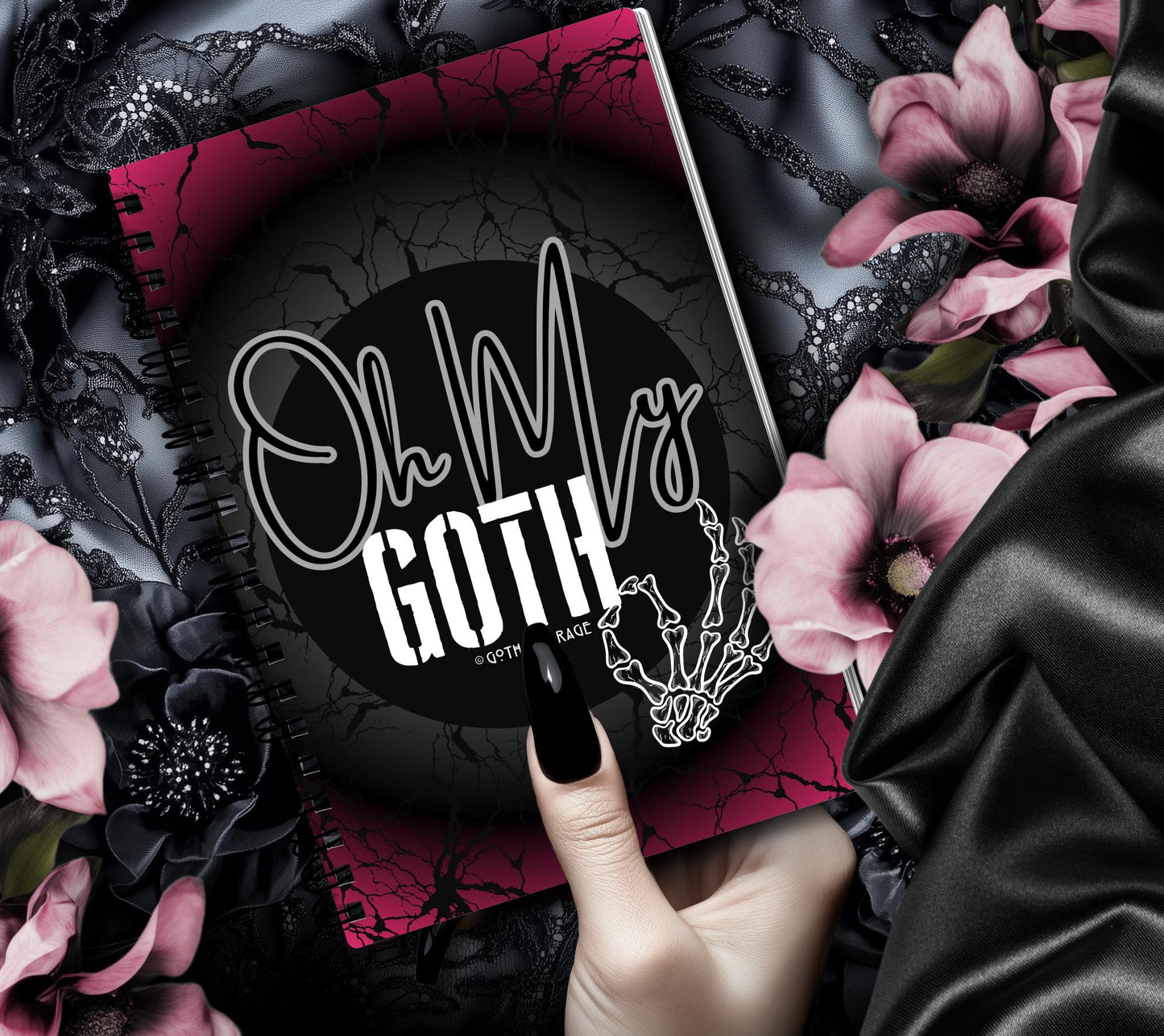 Oh My Goth Skeleton Hand Reusable Sticker Book, Perfect Gift to Personalize,  Sticker Organizer Album