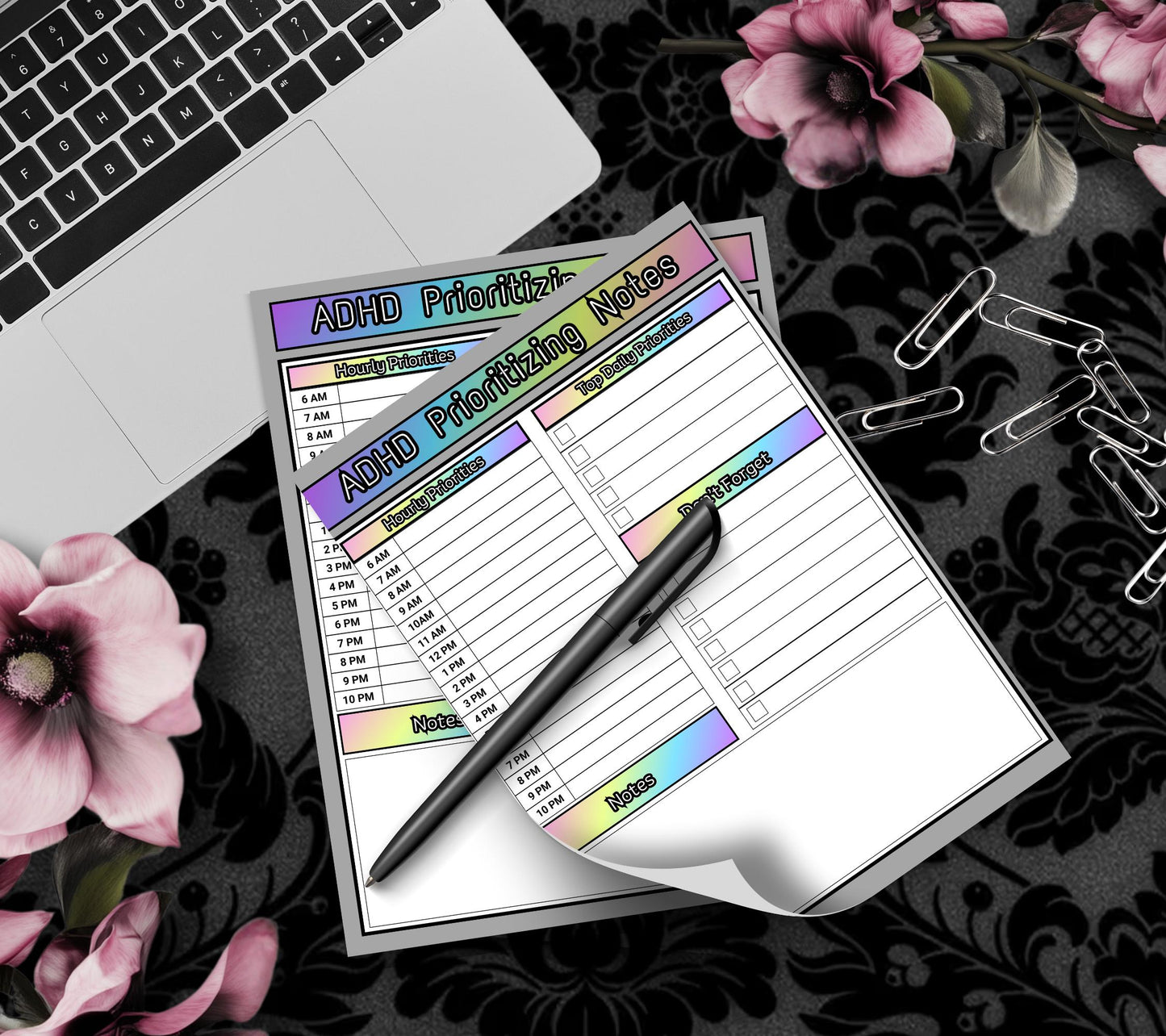 ADHD Prioritizing Notepad: Rainbow Daily Task Planner