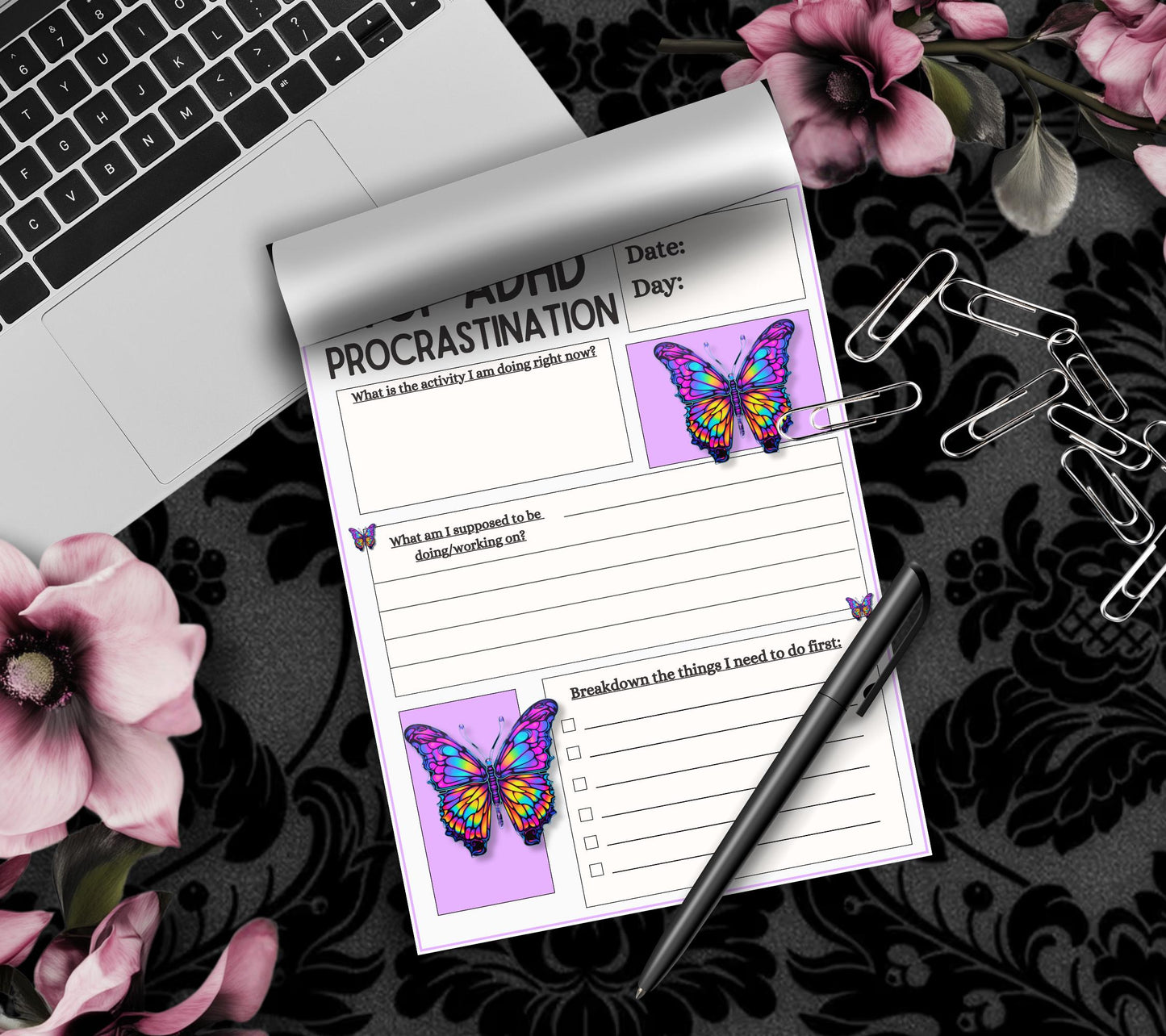ADHD Procrastination Notepad: Daily Planner, 50 Tear-Off Pages