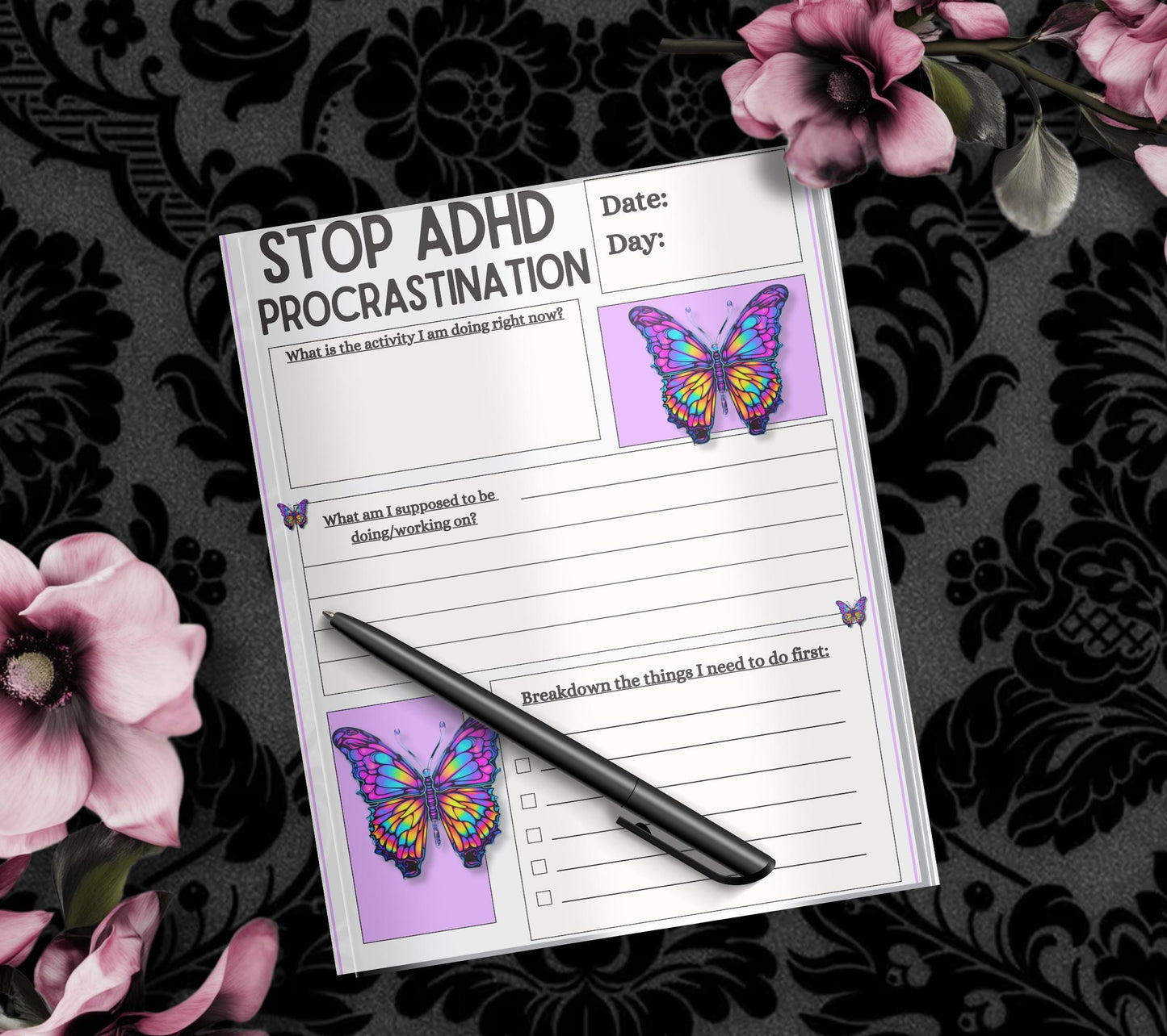 ADHD Procrastination Notepad: Daily Planner, 50 Tear-Off Pages
