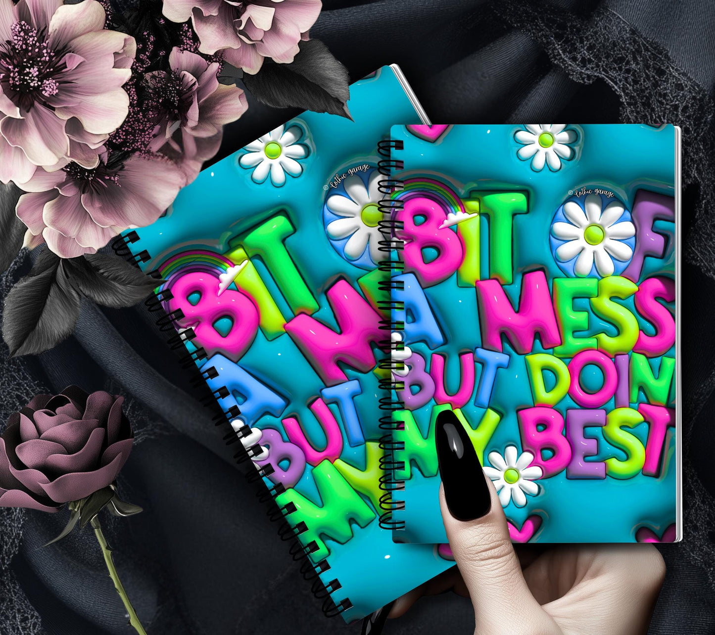 Bit Of A Mess, But Doing My Best Reusable Sticker Book, Perfect Fun Gift to Personalize for Sticker Collectors