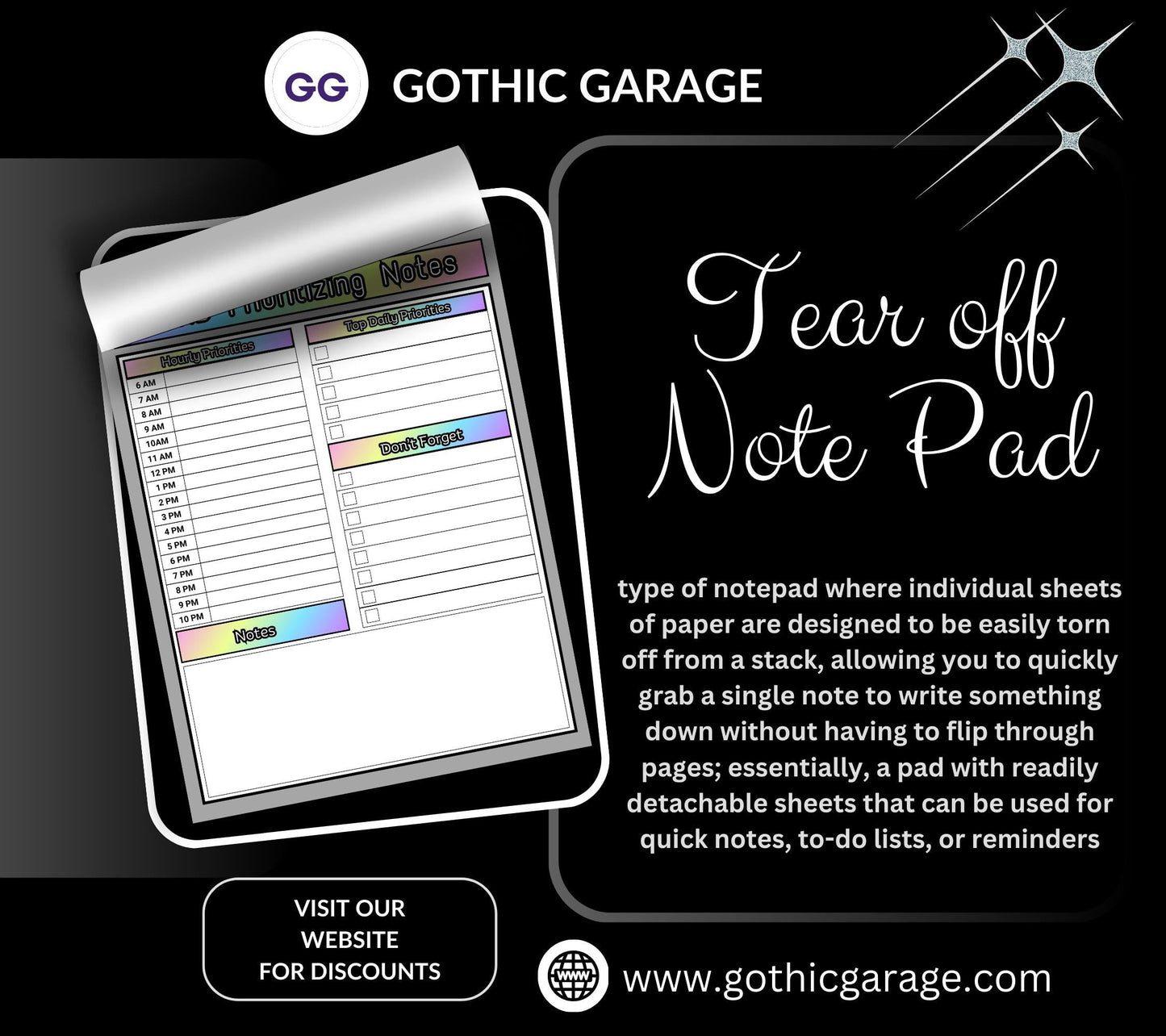 ADHD Prioritizing Notepad: Rainbow Daily Task Planner