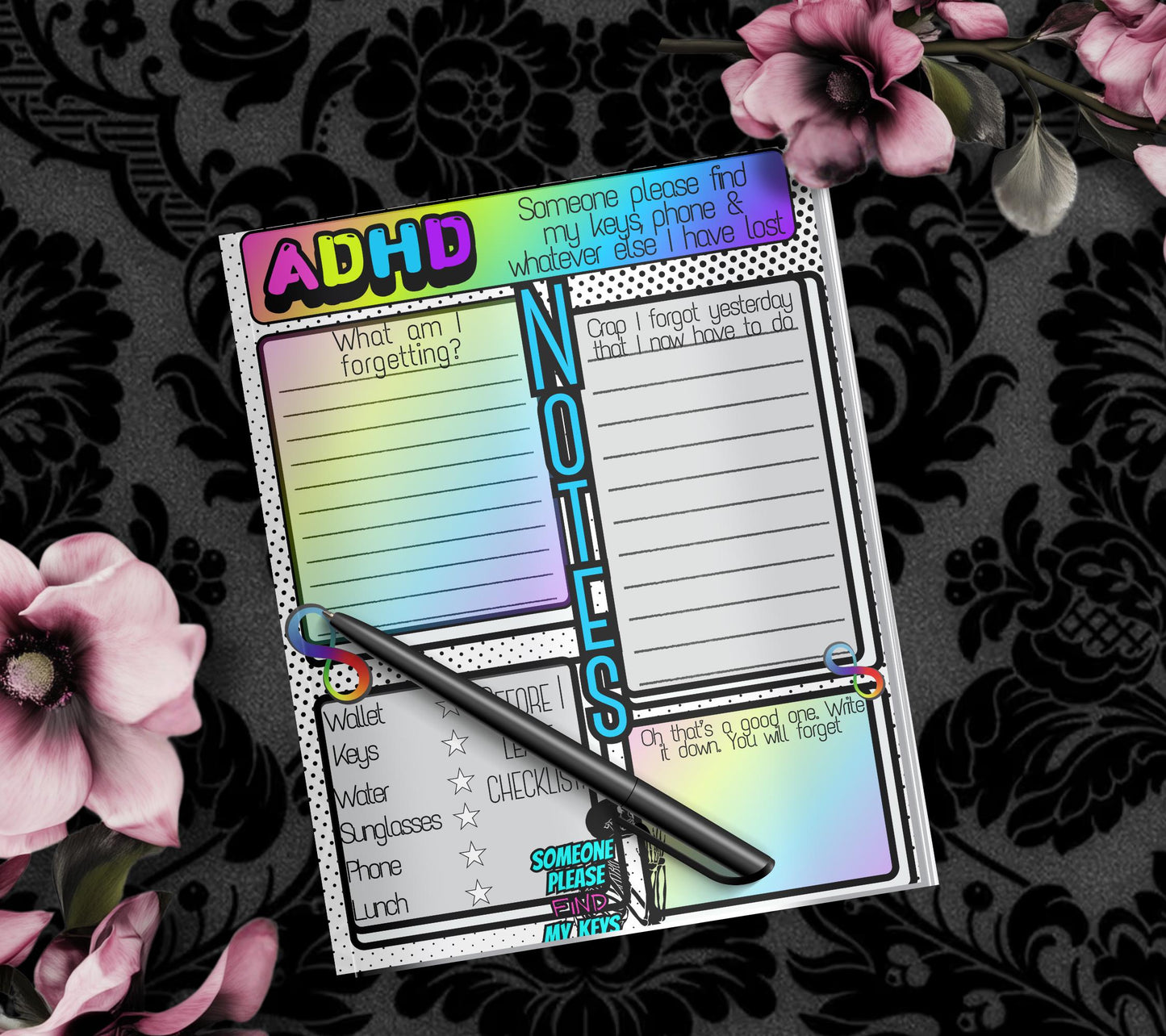 ADHD Humor Notepad: Neuro Spicy Checklist, Funny Gift