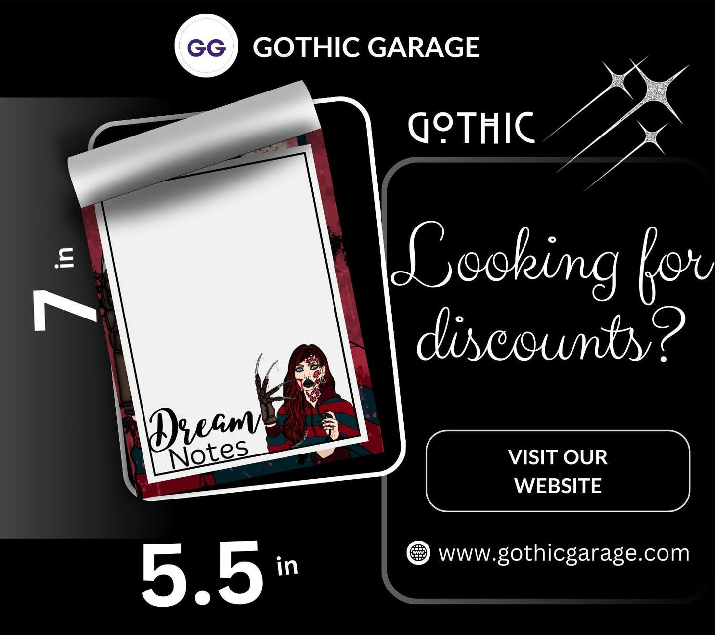 Horror Dream Notes Tear-Off Notepad – 50 Sheets, Nightmare-Inspired Stationery for Dream Journaling & Spooky Note-Taking